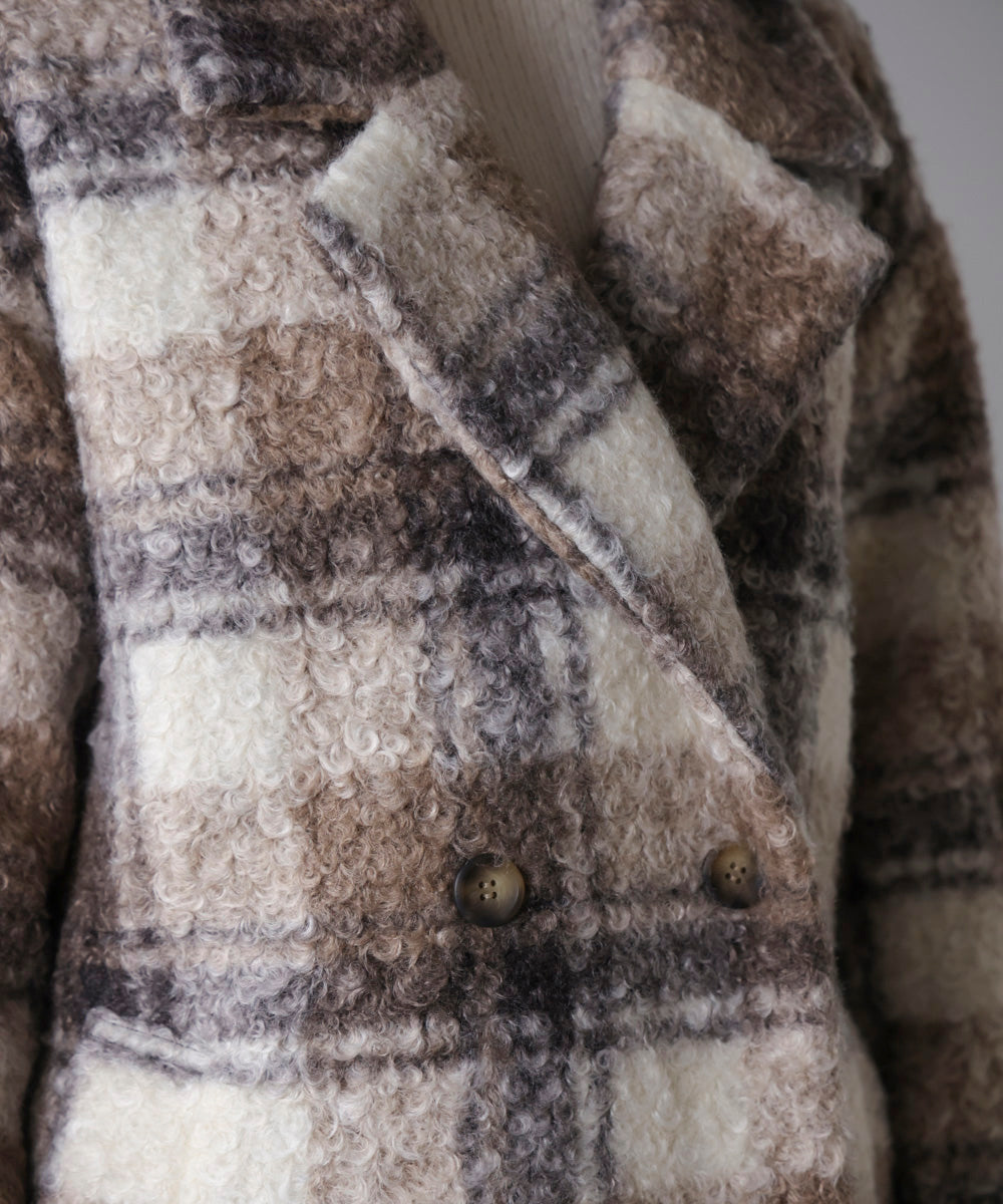 ブークレチェックコート