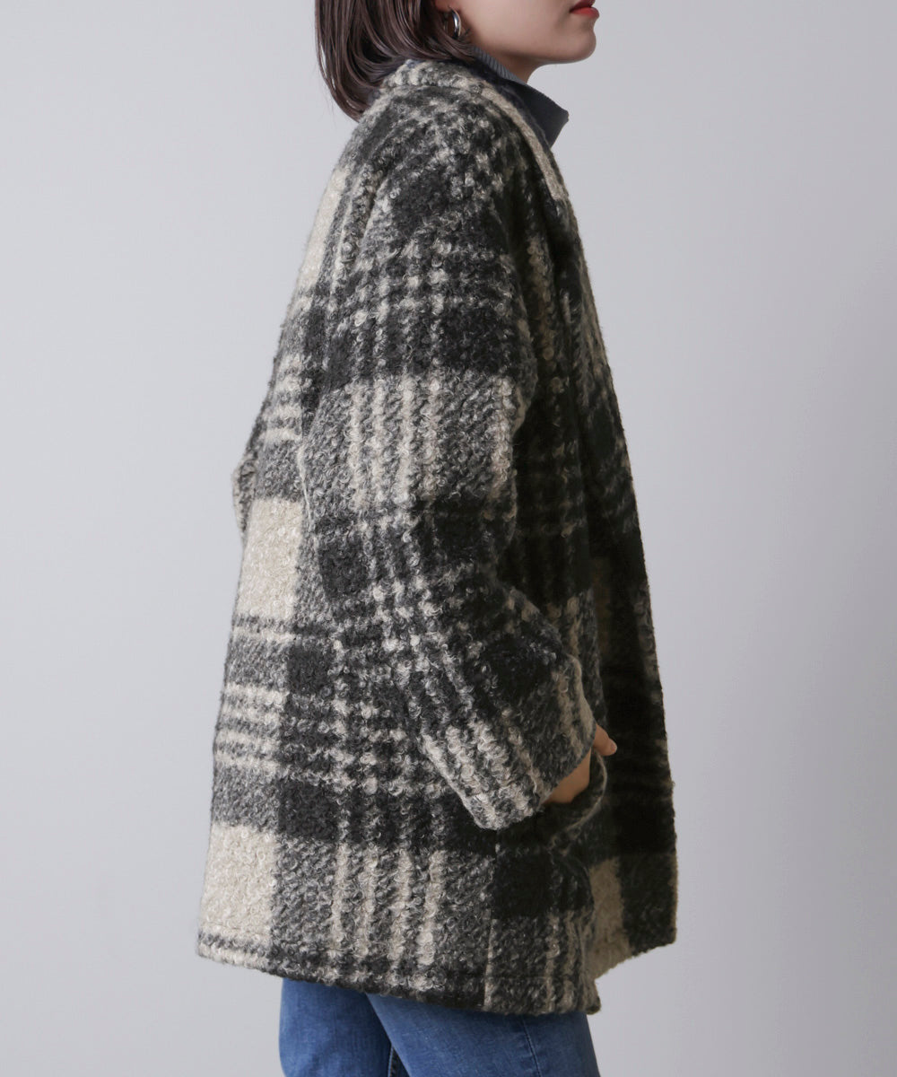 ブークレチェックコート