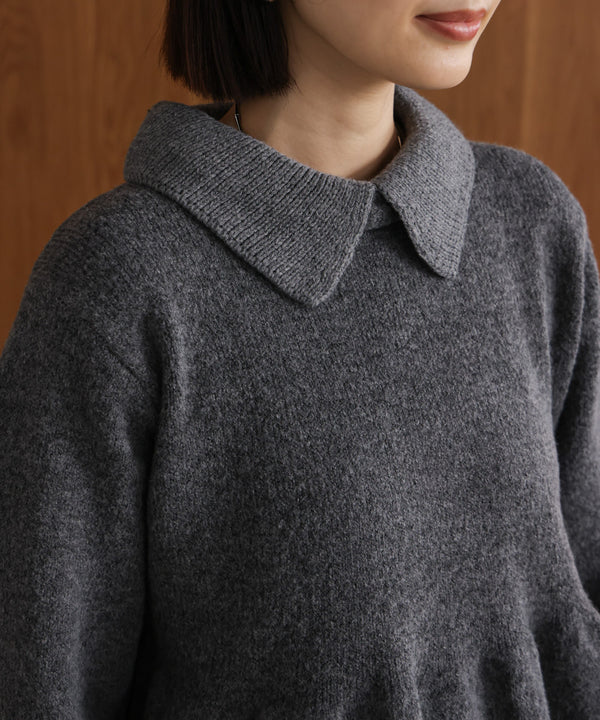 【WEB限定】襟付きペプラムニット