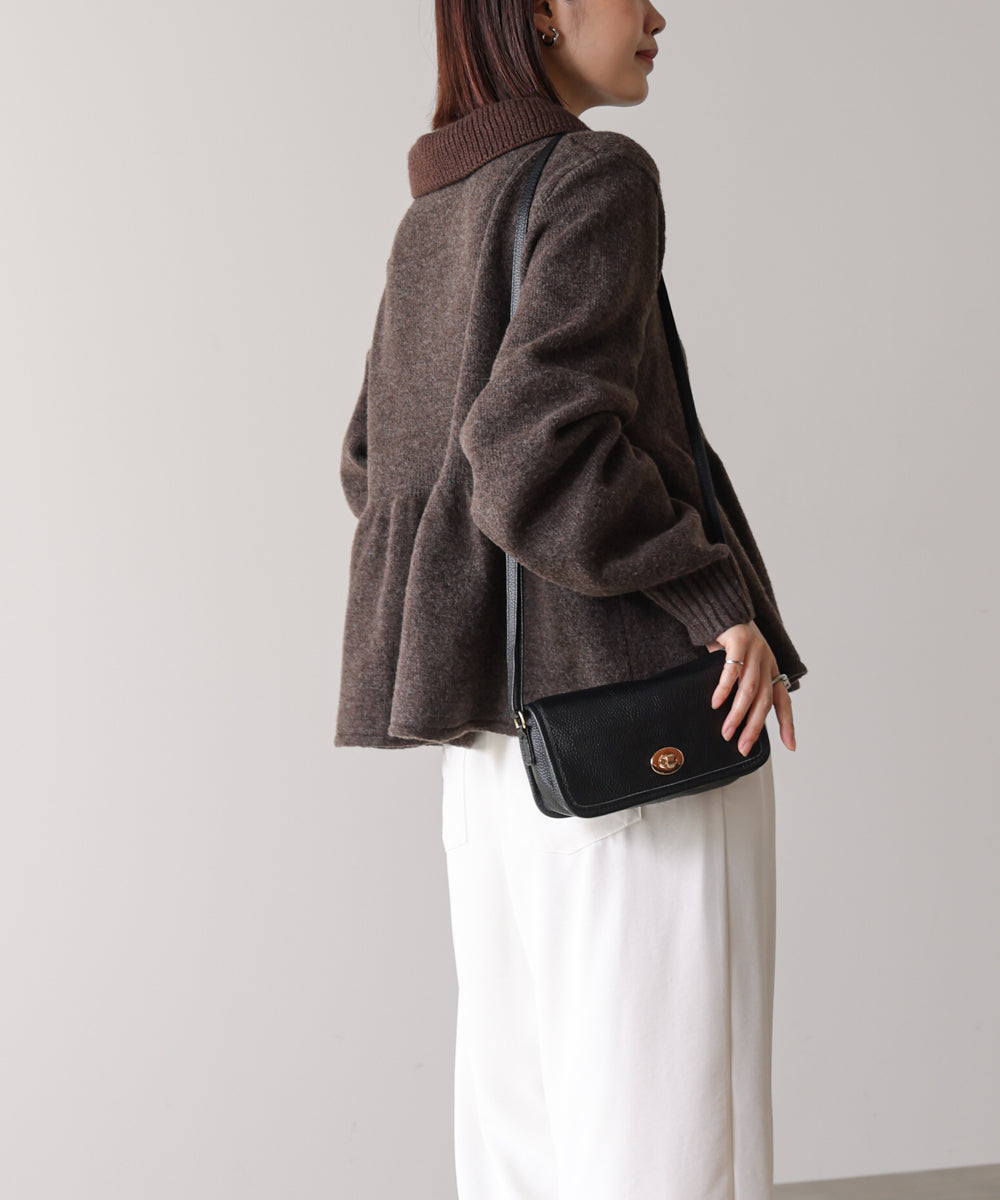 【WEB限定】襟付きペプラムニット