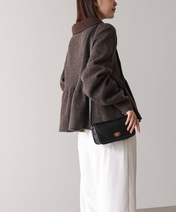 【WEB限定】襟付きペプラムニット