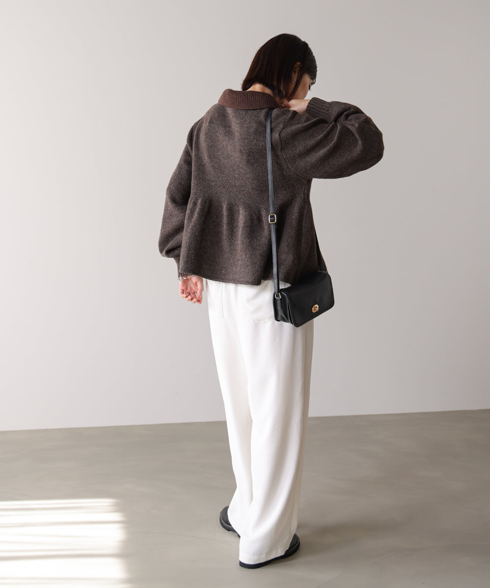 【WEB限定】襟付きペプラムニット