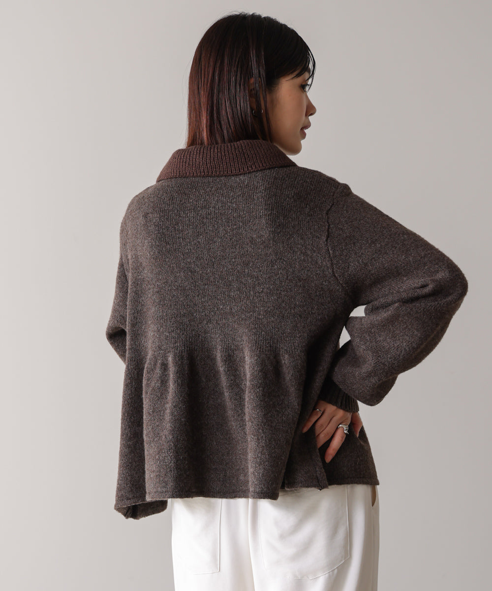 【WEB限定】襟付きペプラムニット