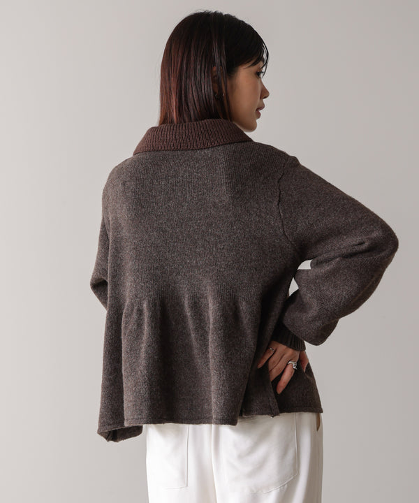 【WEB限定】襟付きペプラムニット