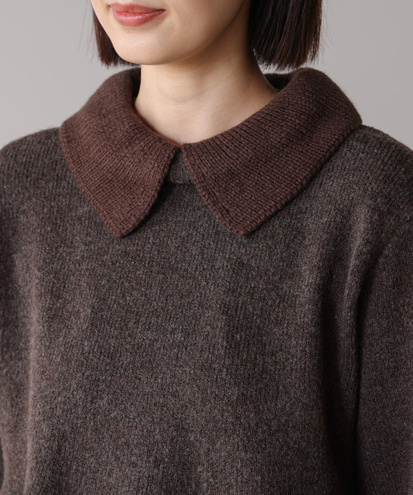 【WEB限定】襟付きペプラムニット