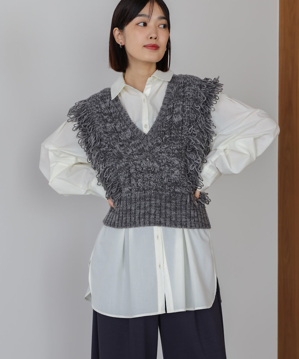【WEB限定】フリンジニットベスト