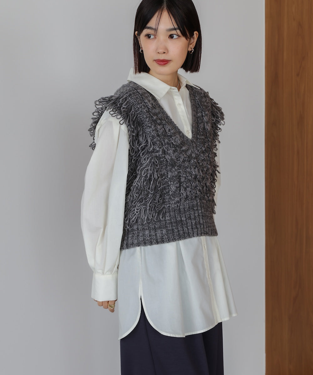 【WEB限定】フリンジニットベスト