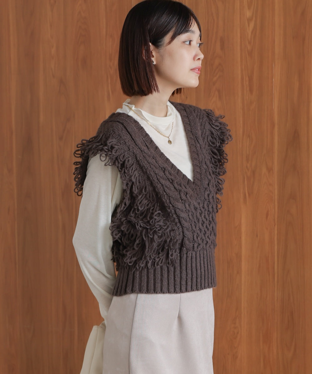 【WEB限定】フリンジニットベスト
