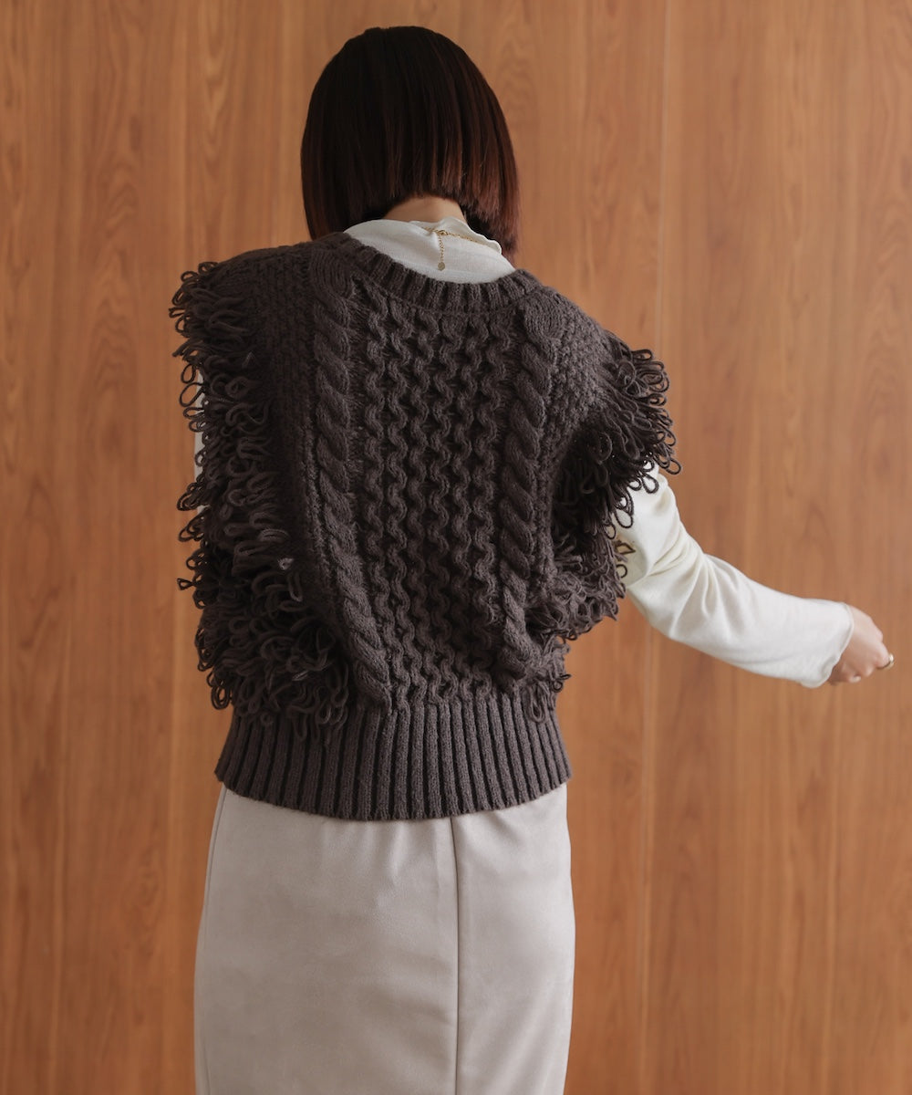 【WEB限定】フリンジニットベスト