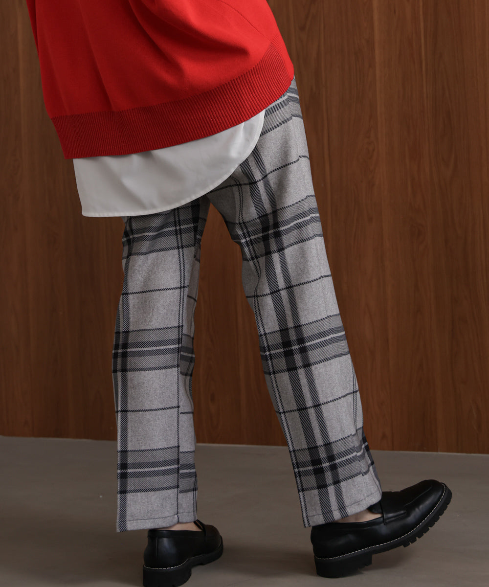 【WEB限定】チェック柄ストレートパンツ