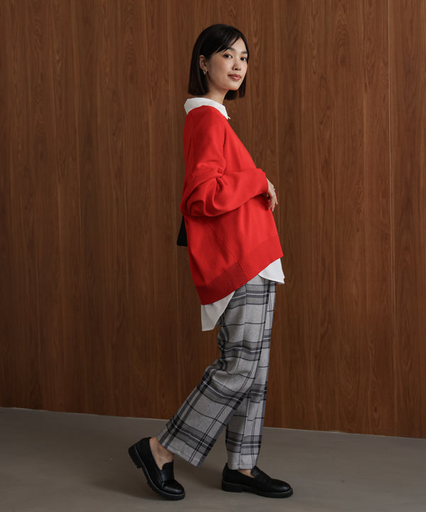 【WEB限定】チェック柄ストレートパンツ