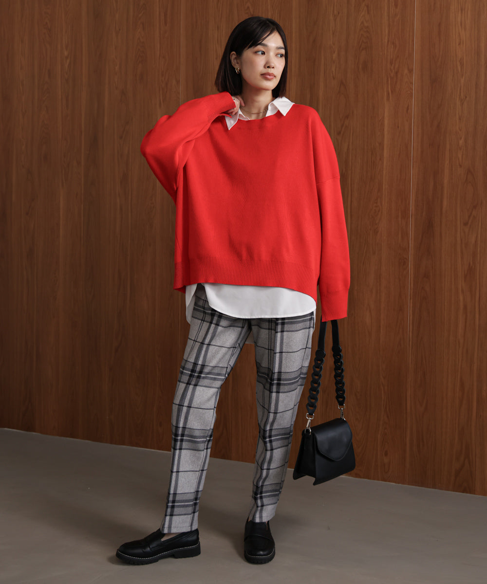 【WEB限定】チェック柄ストレートパンツ