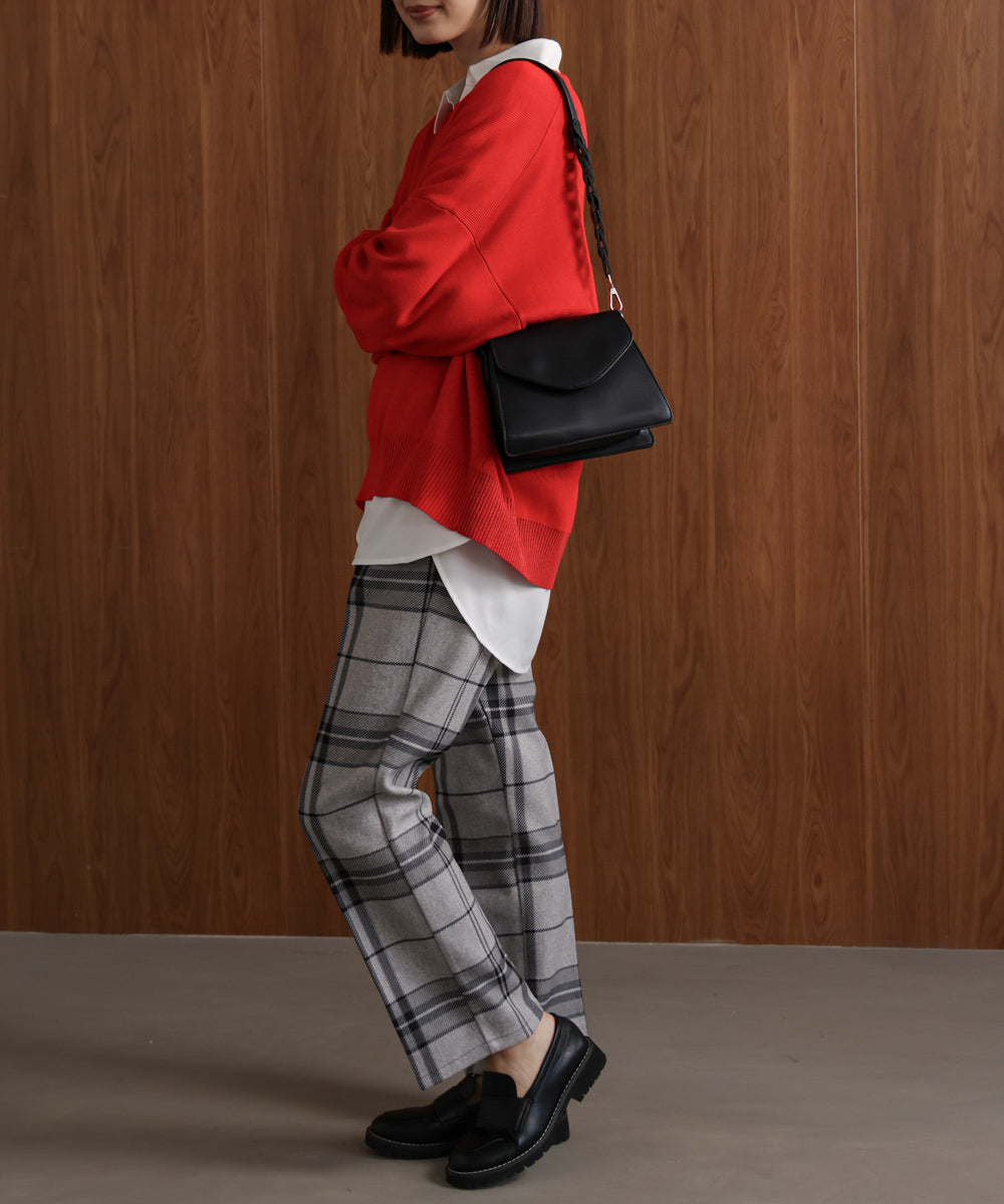 【WEB限定】チェック柄ストレートパンツ