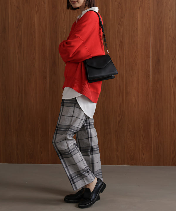 【WEB限定】チェック柄ストレートパンツ