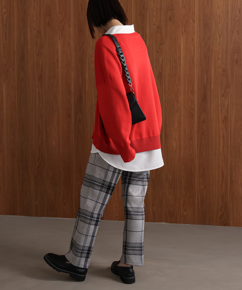 【WEB限定】チェック柄ストレートパンツ