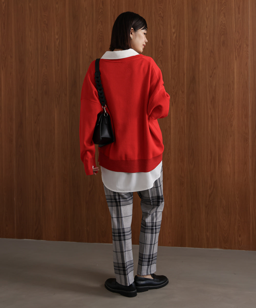 【WEB限定】チェック柄ストレートパンツ