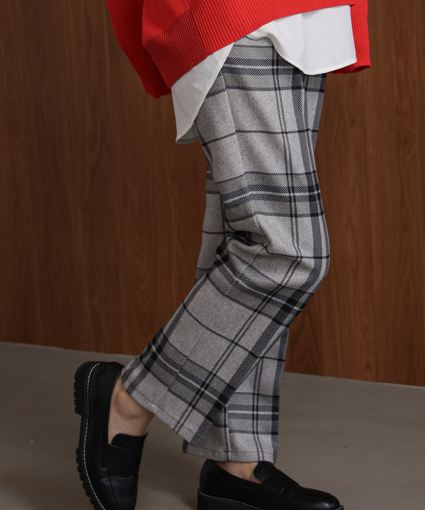 【WEB限定】チェック柄ストレートパンツ