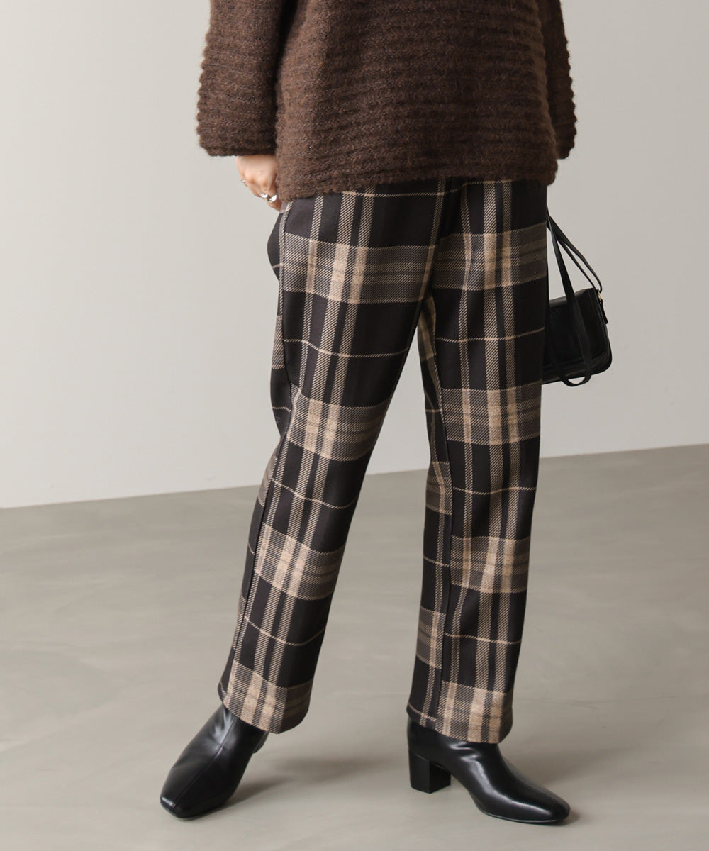 【WEB限定】チェック柄ストレートパンツ