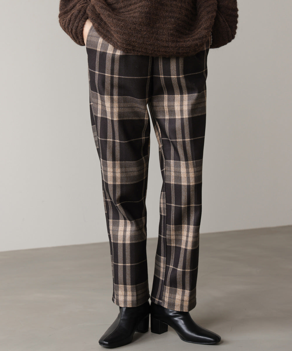 【WEB限定】チェック柄ストレートパンツ