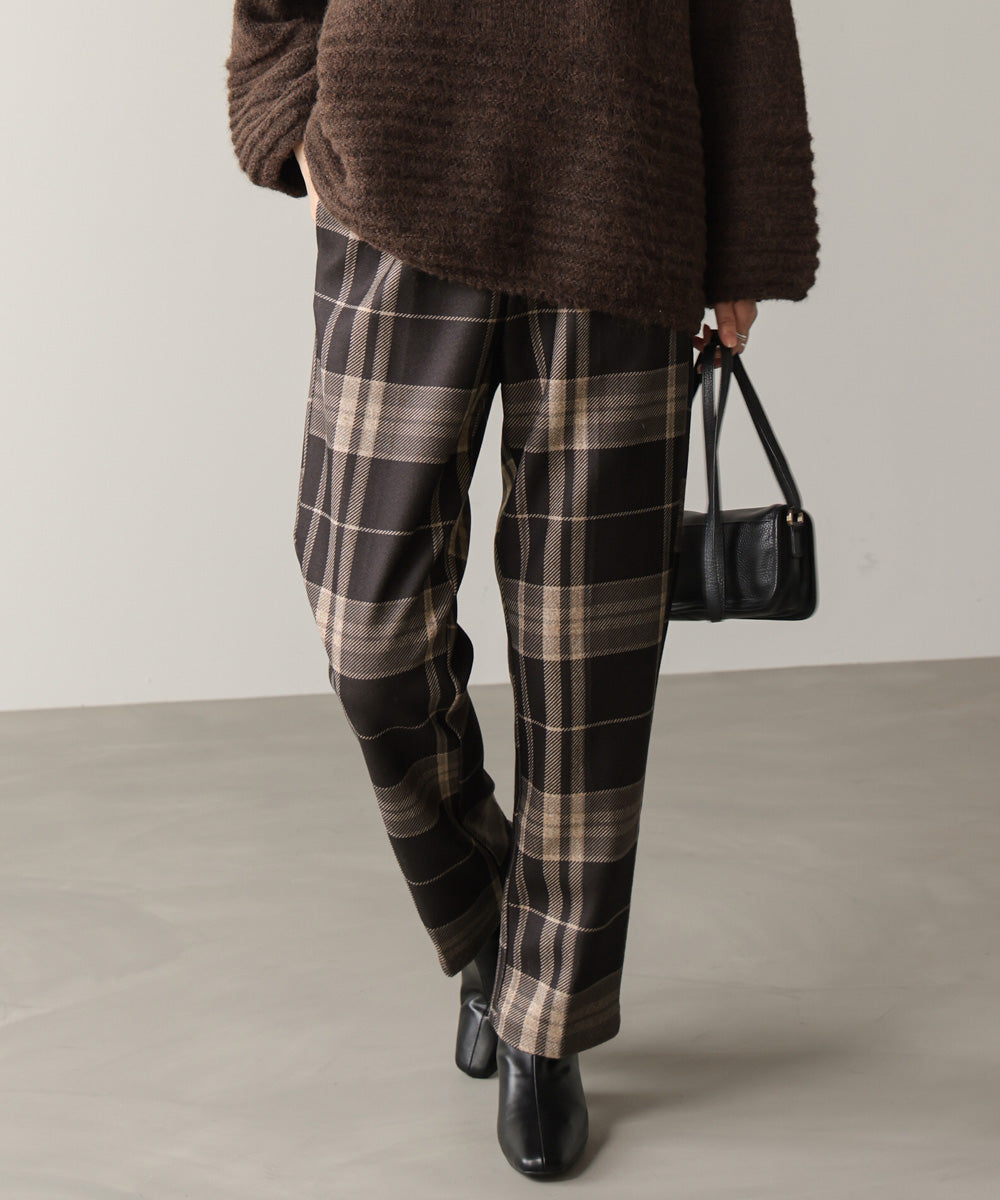 【WEB限定】チェック柄ストレートパンツ