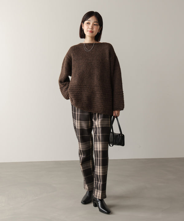 【WEB限定】チェック柄ストレートパンツ