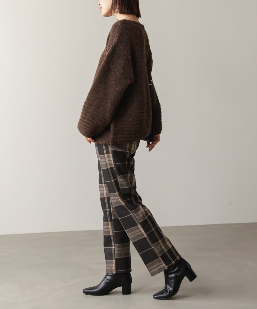 【WEB限定】チェック柄ストレートパンツ