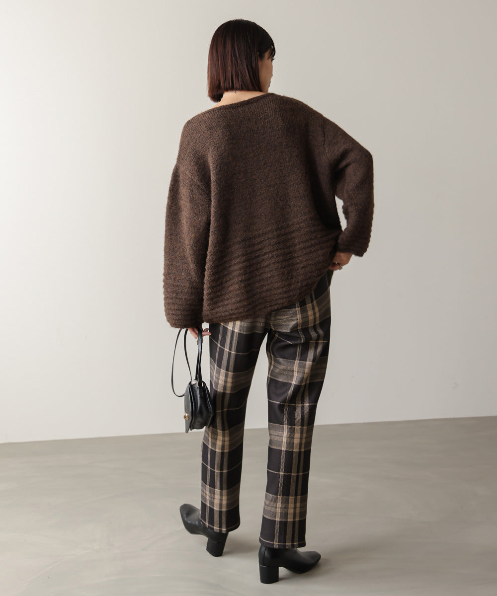 【WEB限定】チェック柄ストレートパンツ