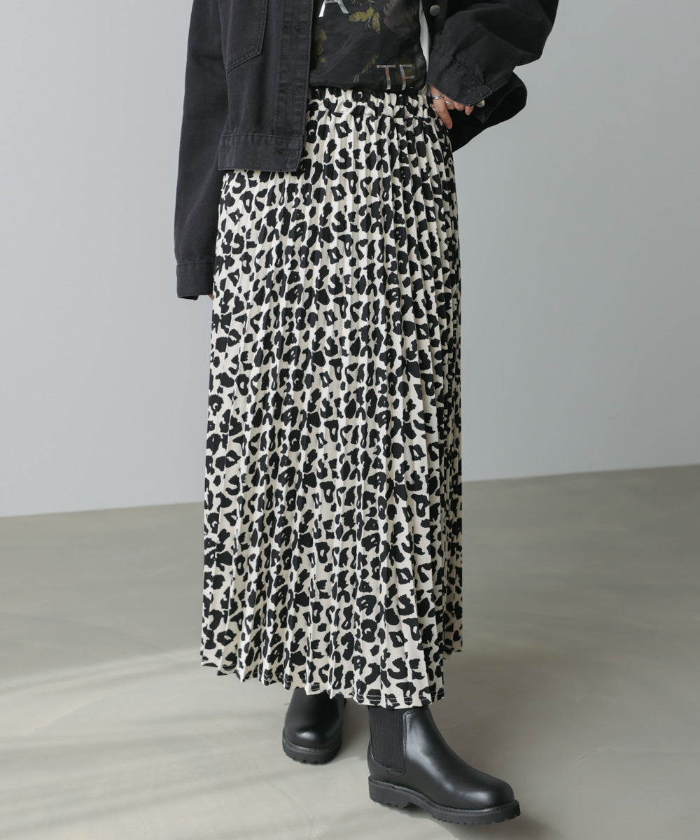 アニマル柄プリーツスカート