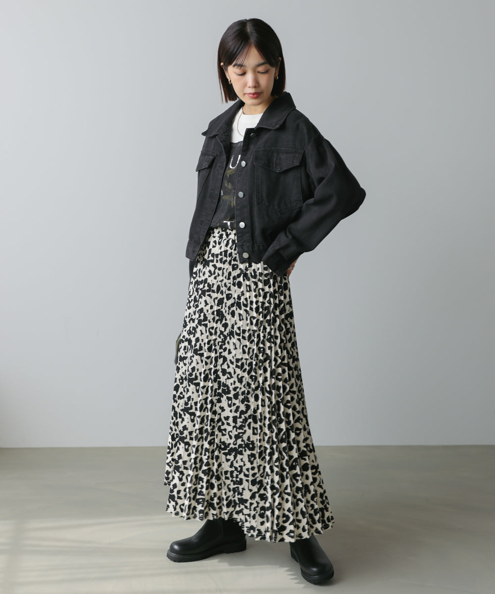 アニマル柄プリーツスカート