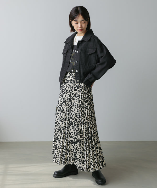 アニマル柄プリーツスカート