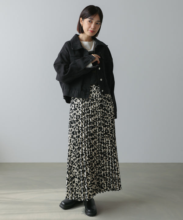 アニマル柄プリーツスカート