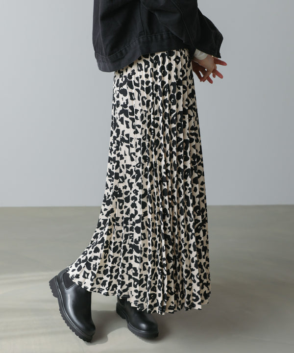 アニマル柄プリーツスカート