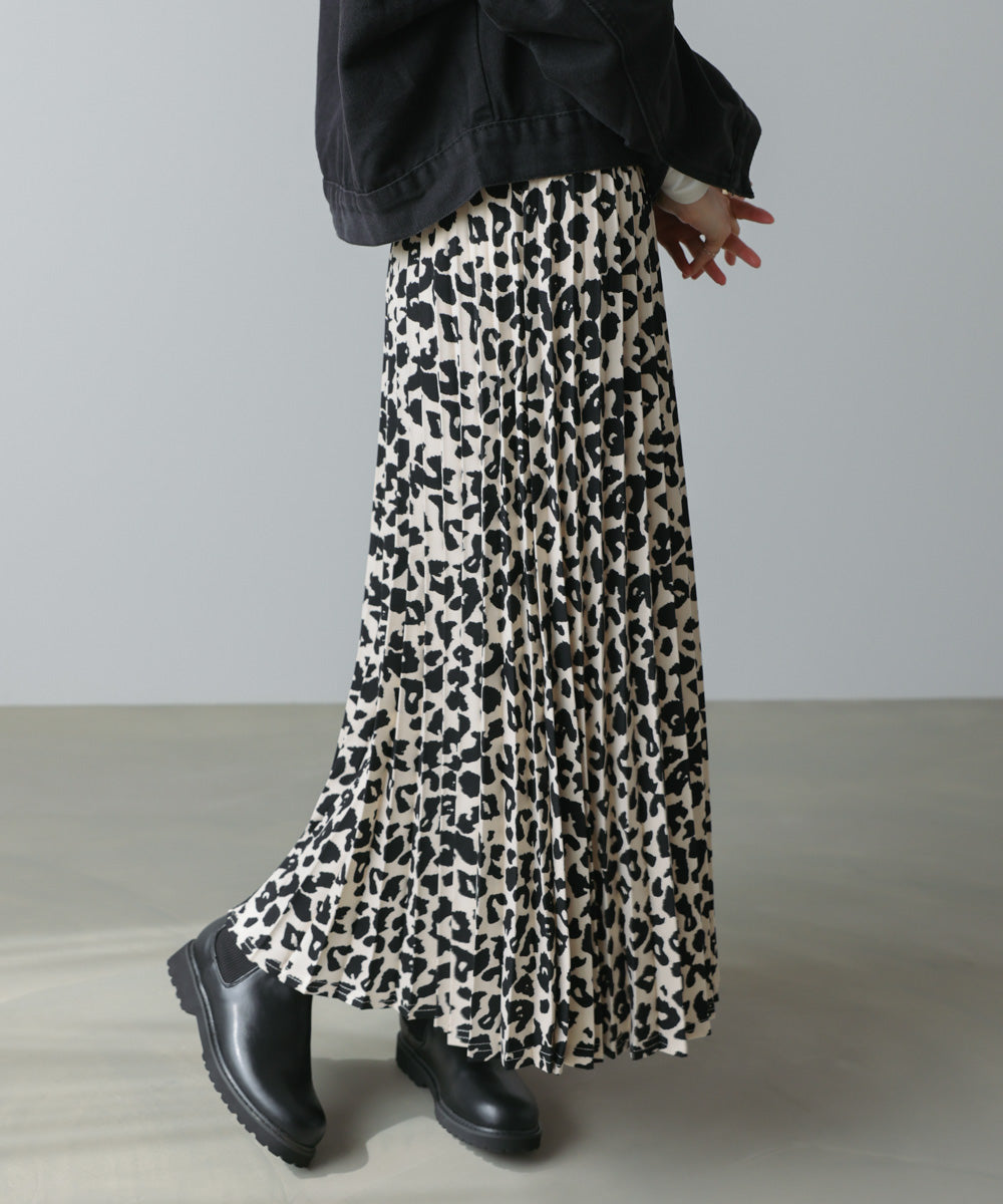 アニマル柄プリーツスカート