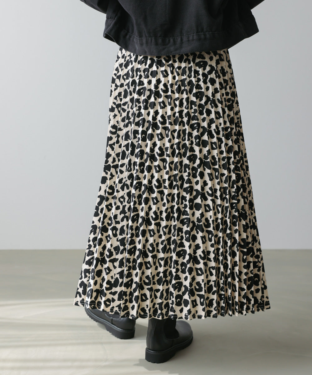 アニマル柄プリーツスカート