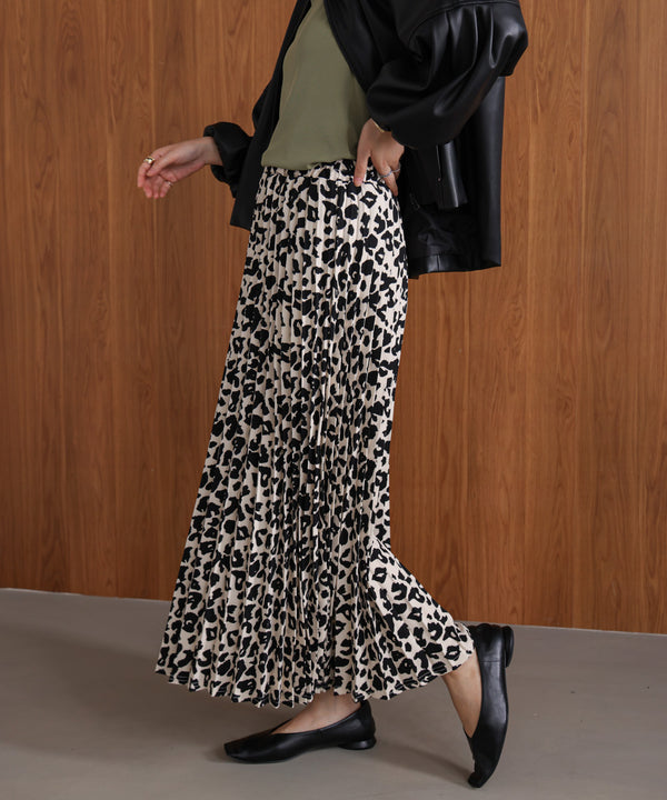 アニマル柄プリーツスカート