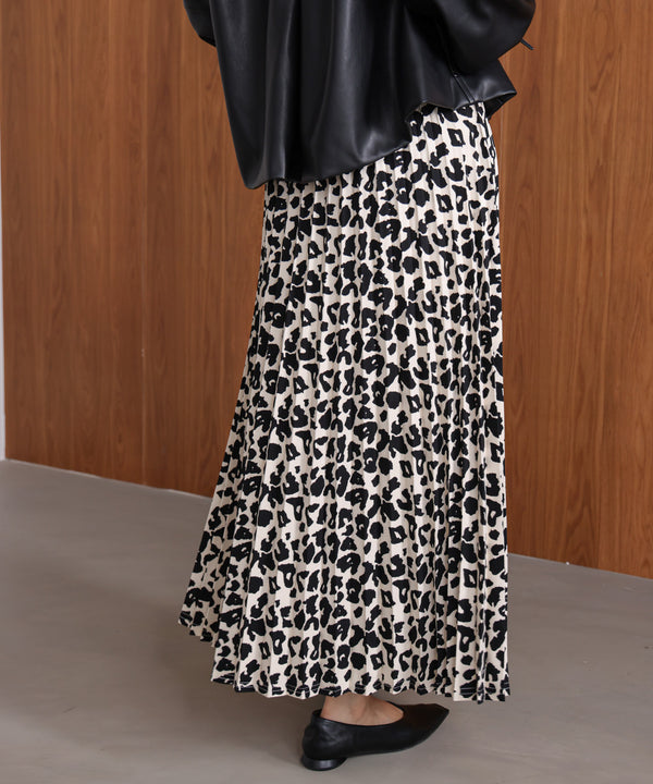 アニマル柄プリーツスカート