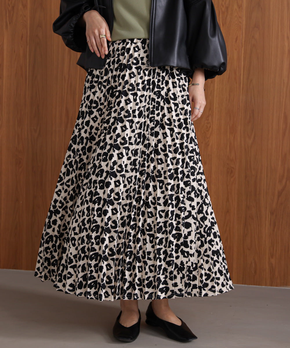 アニマル柄プリーツスカート