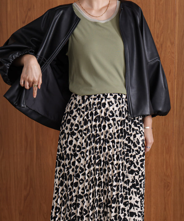 アニマル柄プリーツスカート