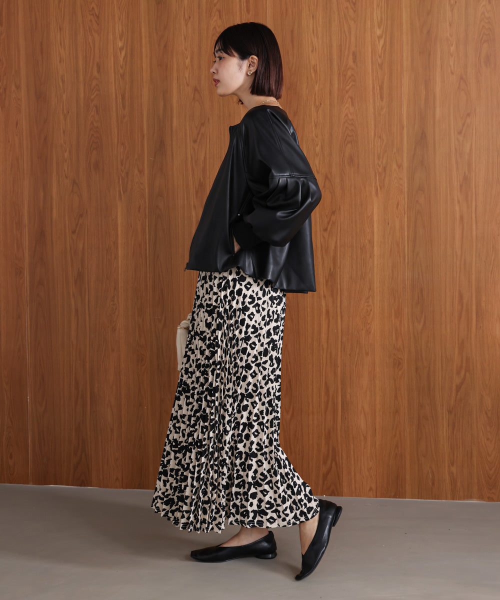 アニマル柄プリーツスカート