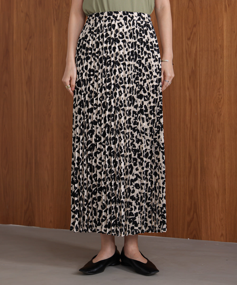 アニマル柄プリーツスカート