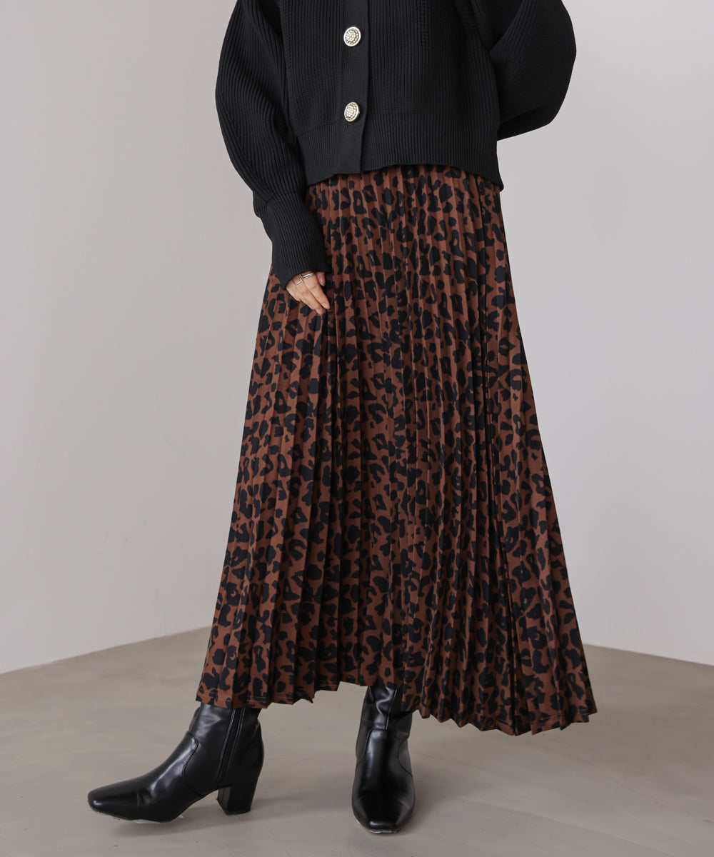 アニマル柄プリーツスカート