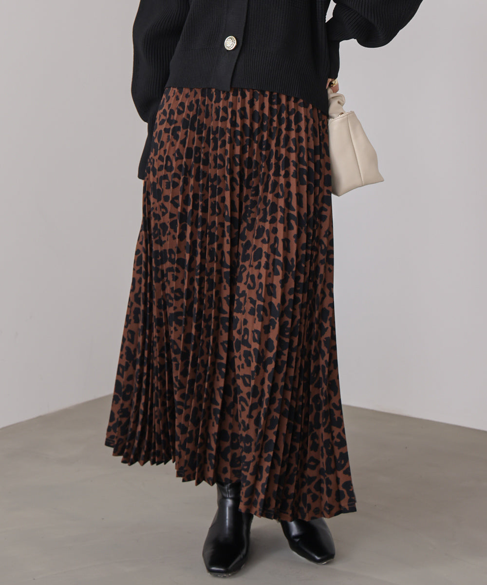 アニマル柄プリーツスカート