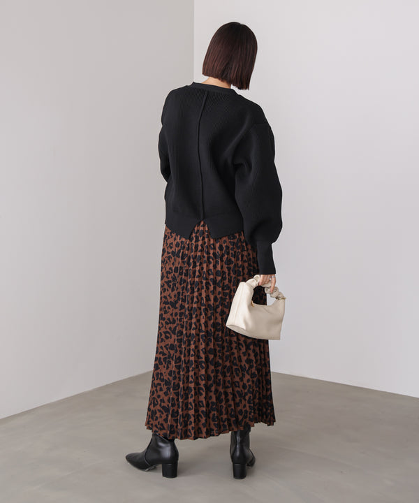 アニマル柄プリーツスカート