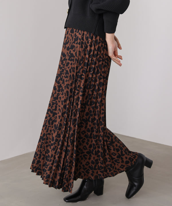 アニマル柄プリーツスカート
