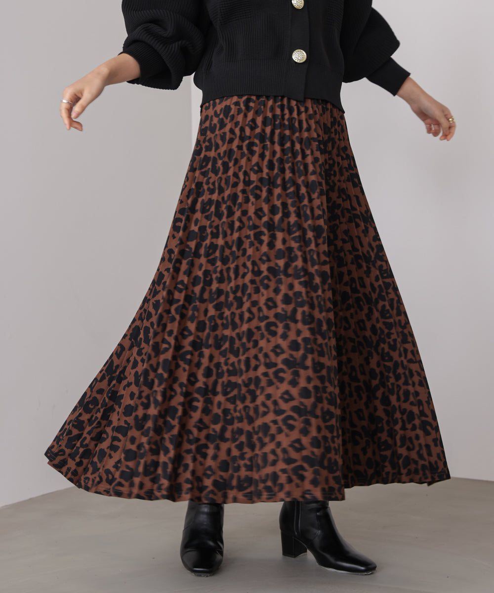 アニマル柄プリーツスカート