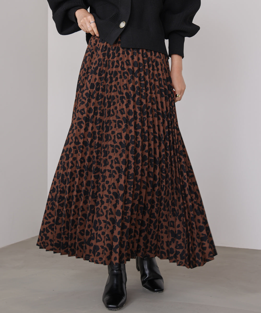 アニマル柄プリーツスカート
