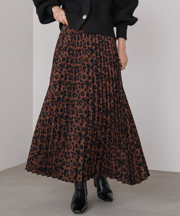 アニマル柄プリーツスカート