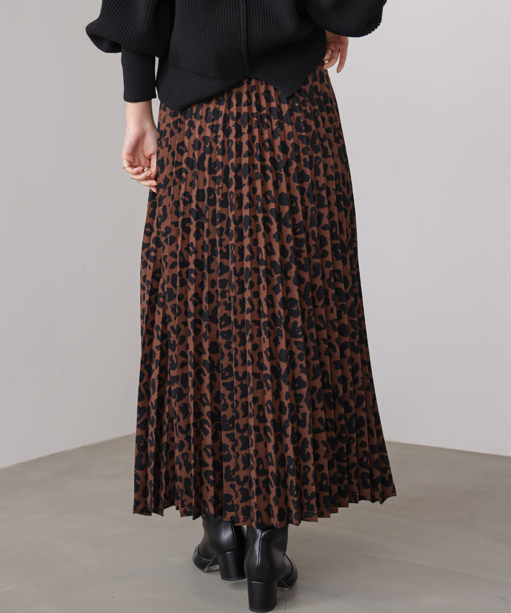 アニマル柄プリーツスカート