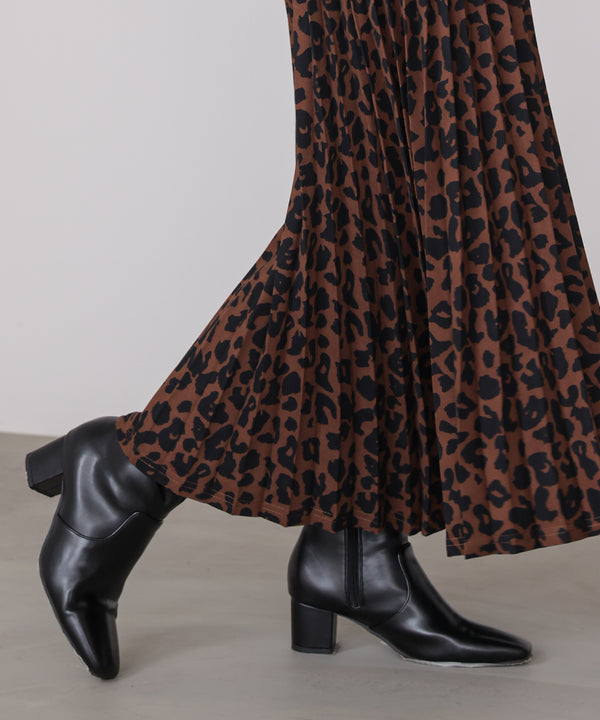 アニマル柄プリーツスカート