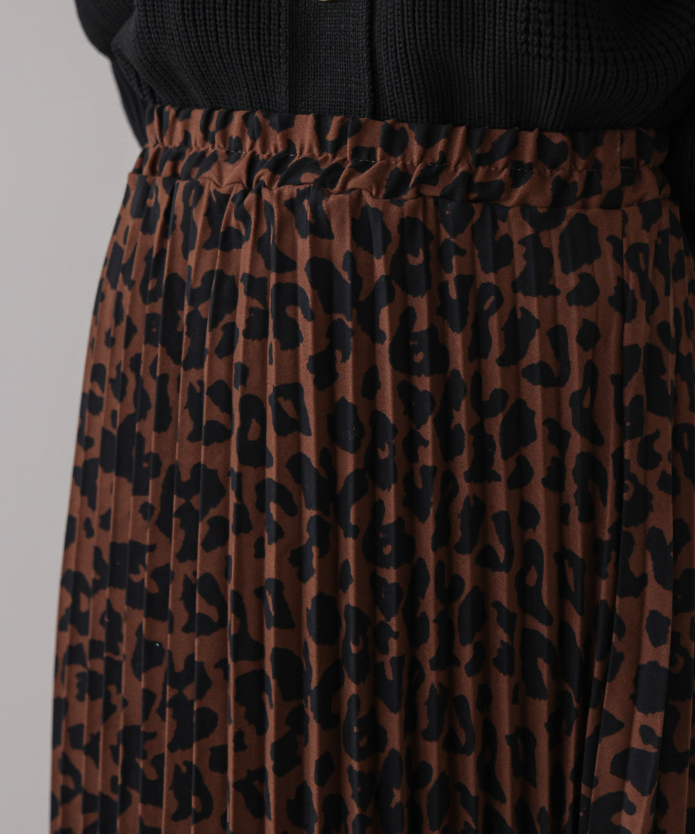 アニマル柄プリーツスカート